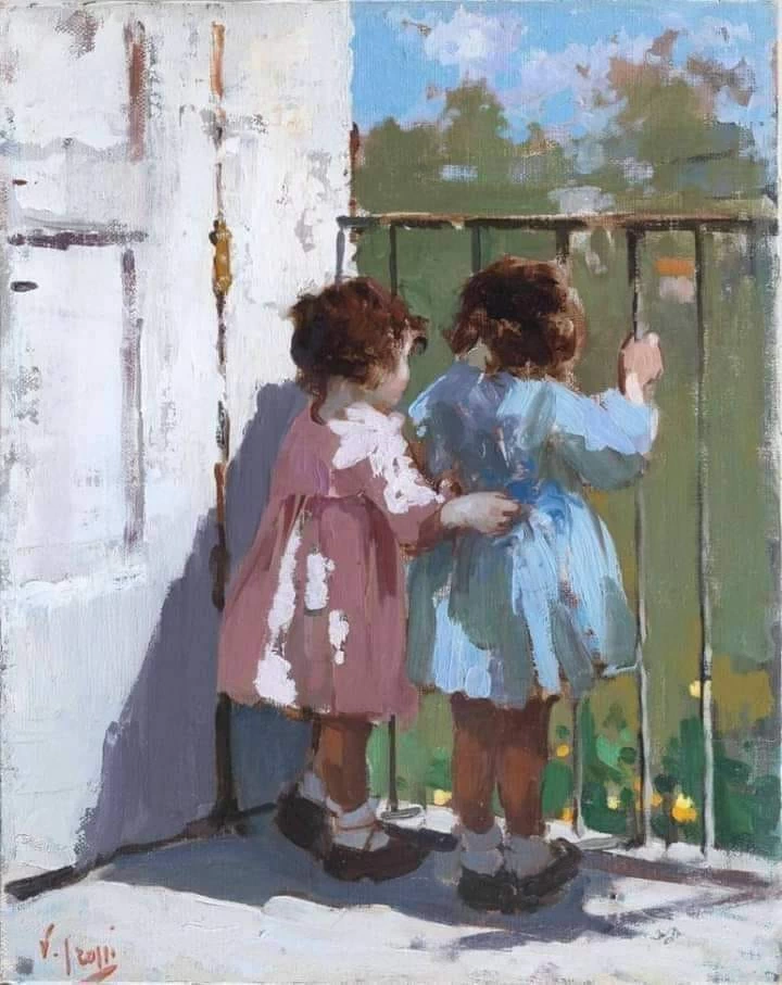 Due bimbi al balcone
